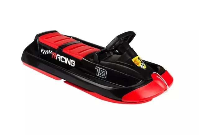 Hamax Zweisitzer Schneebob Bob Lenkbob Lenkschlitten SNO Racing schwarz rot