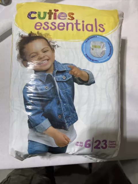 Cuties Premium Baby Diapers, Size 6, Over 35 Pound, Fun Graphics Print