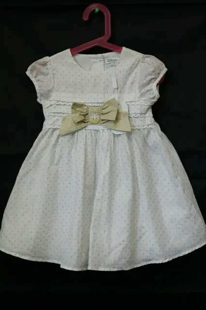 DISNEY STORE Toddler Dress Age 12-18 Mths BNWT White Spotted Celebration  #H1
