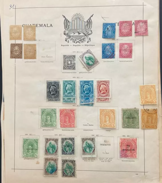 Guatemala Briefmarken Sammlung, SEHR GUT, Guatemala stamp collection, VERY GOOD