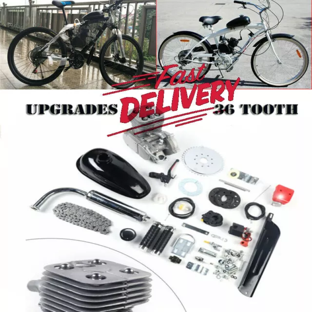 Upgraded Full Set 2 Stroke 100cc Motorized Bicycle Engine Motor Complete Kit CDI