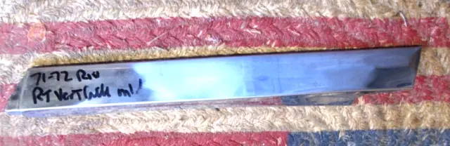 1971 1972 Buick Riviera Stainless Right Side Vertical Grill Molding Good Used