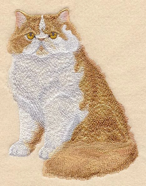 Embroidered Fleece Jacket - Red & White Persian Cat C8881 Sizes S - XXL