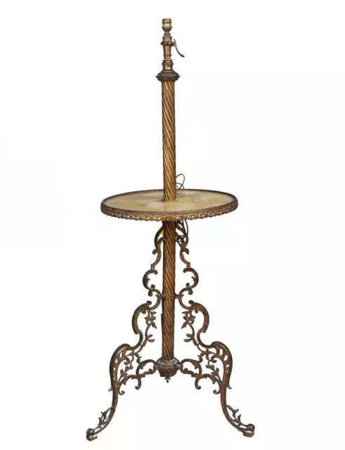 Pied de lampe formant table de fumeur style Napoléon III bronze et marbre