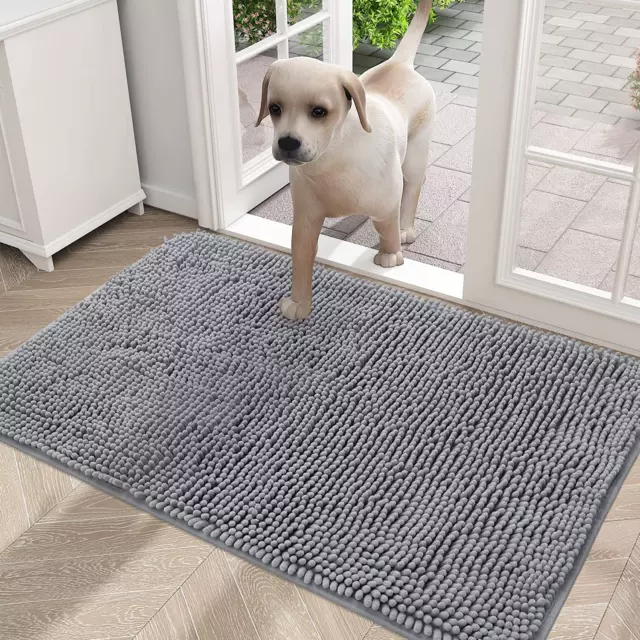 Dog Door Mat for Muddy Paws, Absorbs Moisture and Dirt, Non-Slip Washable Mat, Q