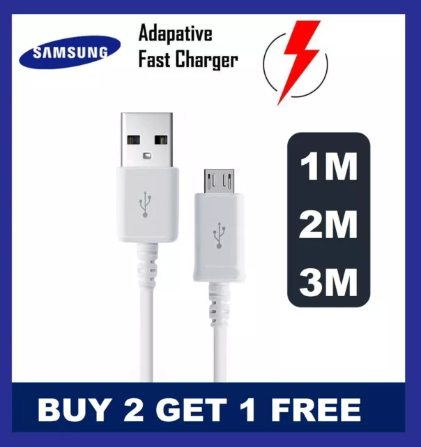 Samsung Galaxy S3 S4 S5 S6 S7edgePLUS  S8 S9 S10 Fast Charger USB Cable 1M 2M 3M