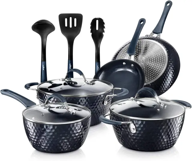 11 Piece Nonstick Ceramic Cookware Excilon Home Kitchen Ware Pots & Pan Set with