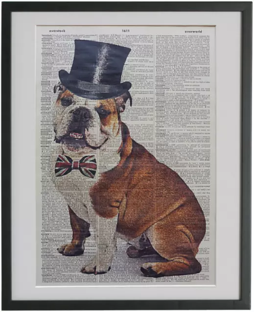 British Bulldog Wall Print No.406, dictionary art, english bulldog