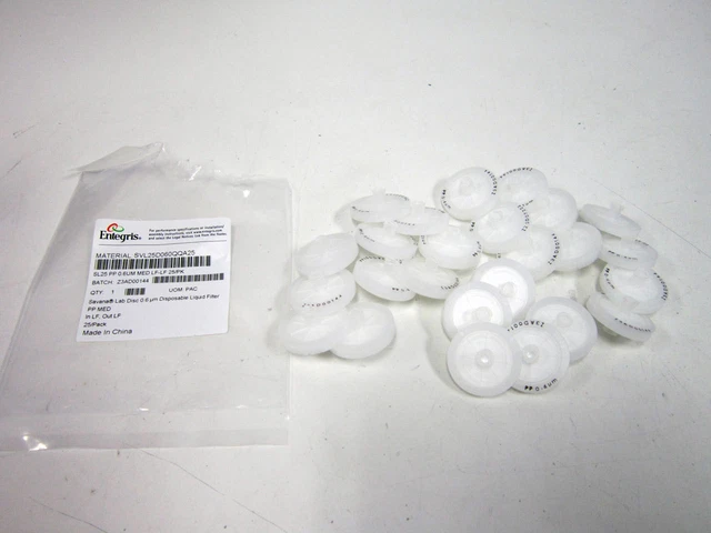 25x ENTEGRIS SVL25D060QQA25 SVL25 PP 0.6UM MED LF-LF SAVANA LAB DISC FILTER