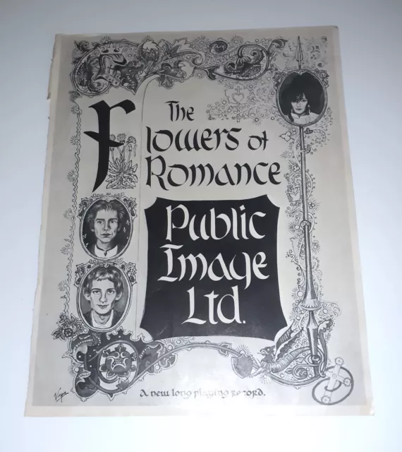 Public Image Ltd PIL Flowers of Romance Poster Type Ad Advert (Sex Pistols) 9x12