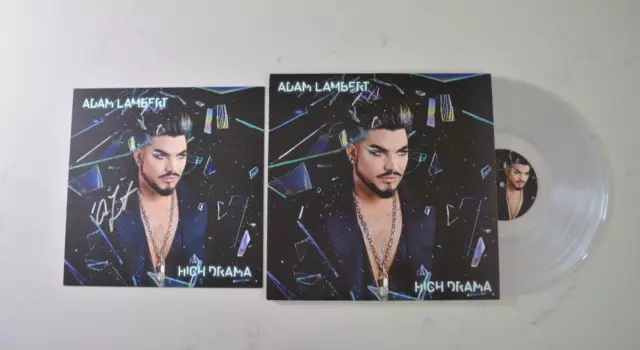 Adam Lambert High Drama Clear Vinyl LP SIGNED 11 x 11 Autographed Photo Art Card