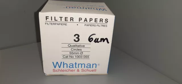 Whatman  Filter Paper (3) 55mm Qualitative circles (6um) (100PK) 1003  055