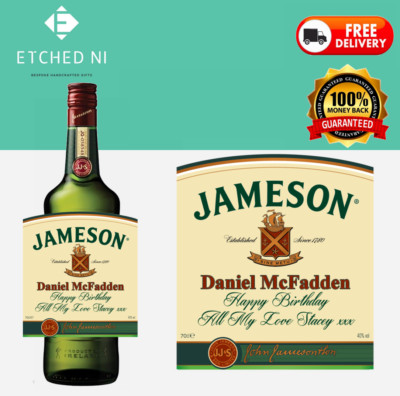 PERSONALISED JAMESON WHISKEY Label that fits 70cl Bottles ...