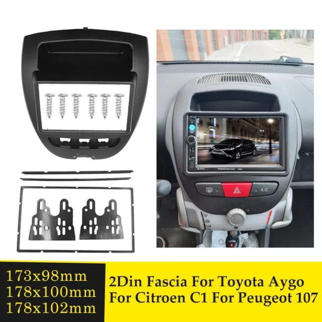 Car Radio Fascia for Toyota Aygo Citroen C1 Peugeot 107 2 Din Stereo Panel Frame