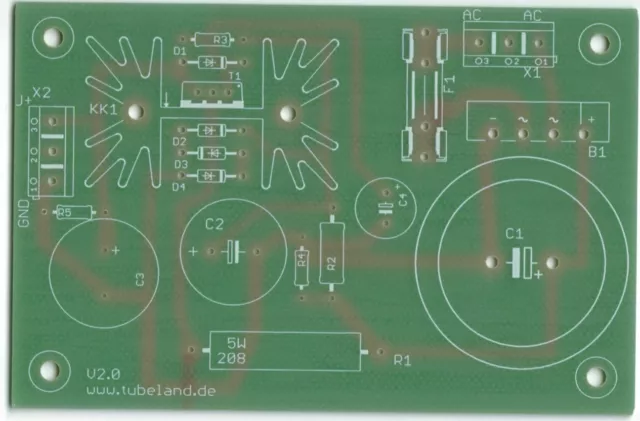 Anodenspannung V2.0  DC bis 430V - Tubeland  Leiterplatte