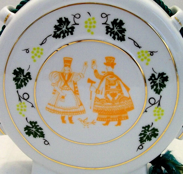 Vintage Hollohaza Hungarian Hand Painted Flask 12