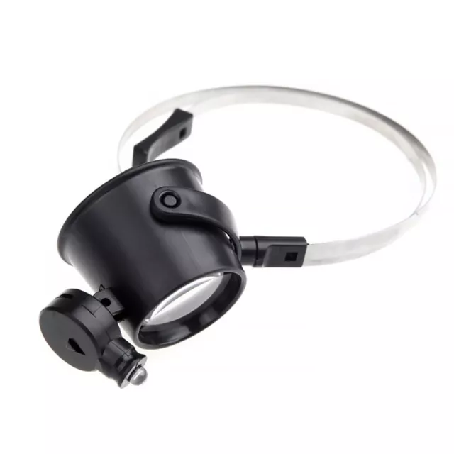 HandsEye Loupe Magnifier Battery Powered LED Lighted Metal Head Band
