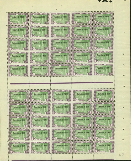 French Colony Inini 1932- MNH stamps.Yvert Nr.: 26. Sheet of 50. (EB) AR1-01212