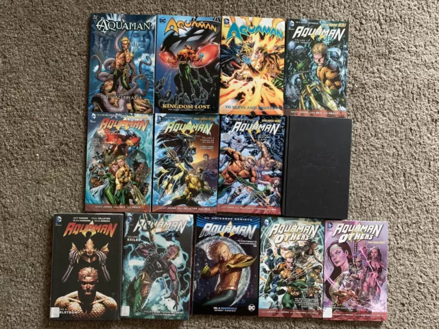 Aquaman TPB Lot of 13 books: New 52 Vol 1, 2, 3, 4, 5, 6, 7; Rebirth; DC Comics