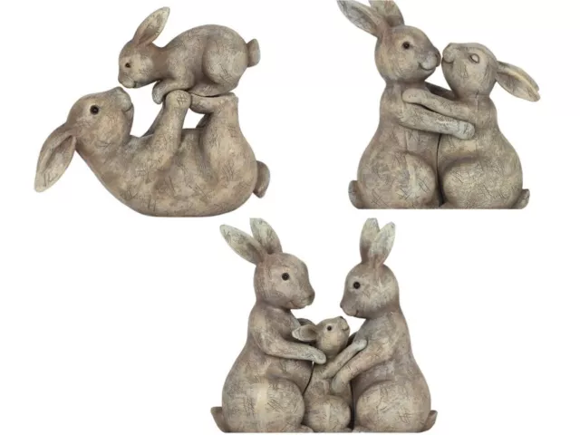 NEW CUTE resin animals Bunny Rabbit Gift Christmas Ornament Home FREE POSTAGE