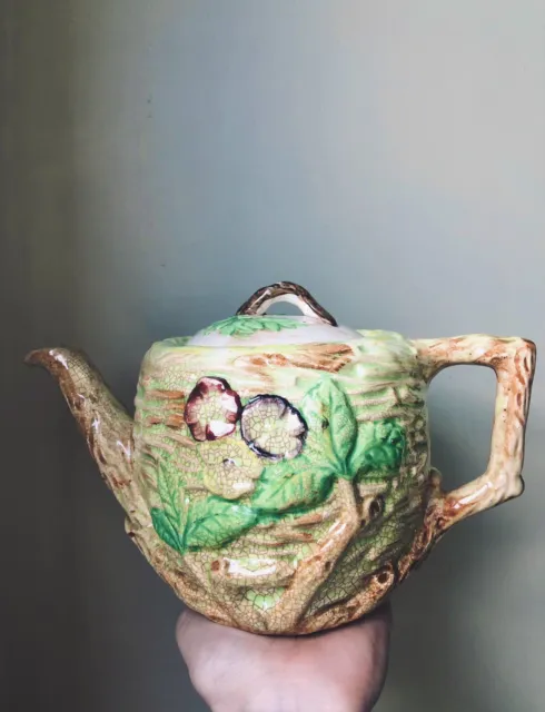Wade Heath Teapot Ceramic Majolica Glazed Pottery Art Deco