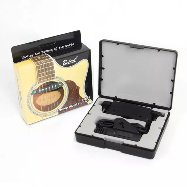 Belcat Soundhole Pickup with Active Power Jack for Acoustic Guitar black