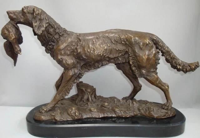 Statue Sculpture Chien Chasse Animalier Style Art Deco Style Art Nouveau Bronze