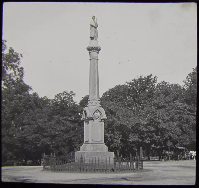 Glass Magic Lantern Slide SOLDIERS MONUMENT NIAGARA C1890 PHOTO USA NY NEW YORK