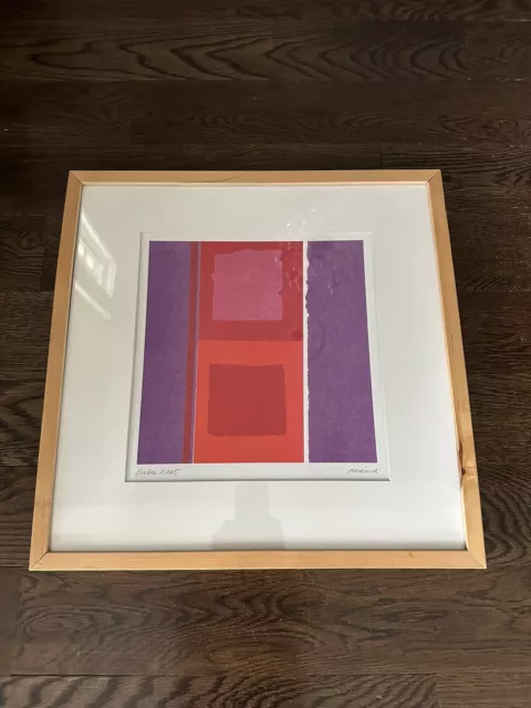 Vintage Amaina "Cubic Heat" Lithograph Abstract Mid Century Modern Art IKEA