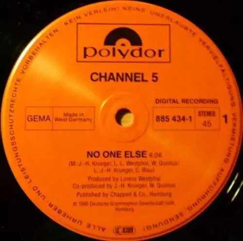 Channel 5 - No One Else 12" Maxi Vinyl Schallplatte 110530 3