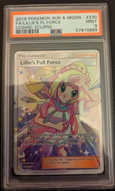 Pokemon LILLIE'S FULL FORCE 230/236 | PSA 9 | Mint | Cosmic Eclipse | 2019