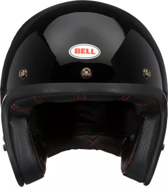 Casco Jet Moto Bell Custom 500 Vintage Mono Colore Nero Lucido - Gloss Black