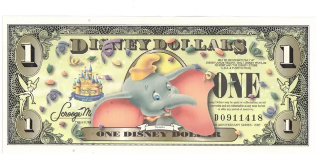 2005 DISNEY DOLLAR - $1 - 50th Anniversary Celebration - Dumbo - Bar Code