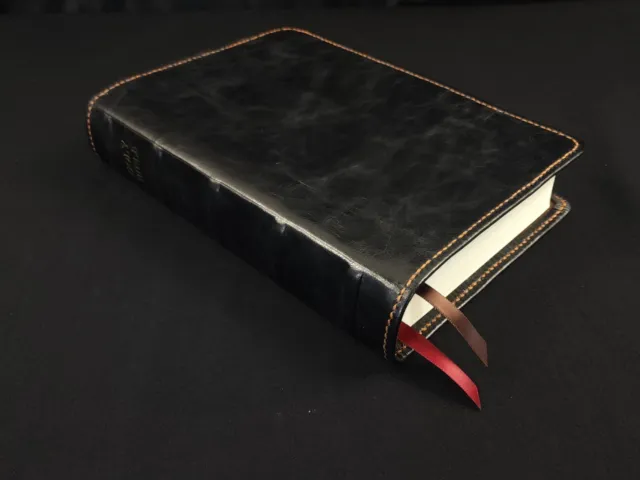 Premium Leather Bible - ESV Large Print Single Column Journaling Bible in Black