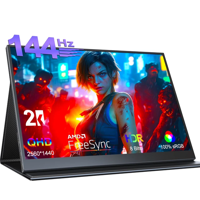 UPERFECT 16,1" 144Hz Tragbarer Monitore 2K Spiel Bildschirm 2560*1440 100% sRGB
