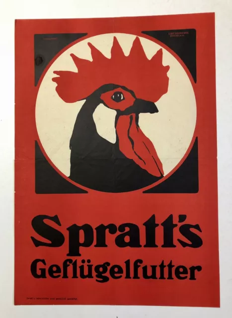Jugendstil Plakat SPRATT‘S GEFLÜGELFUTTER Hans Lindenstaedt um 1910