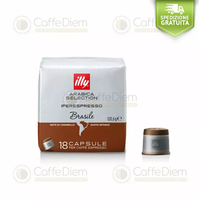 108 Capsule Cialde Caffè illy Iperespresso Brasile 100% Arabica Selection
