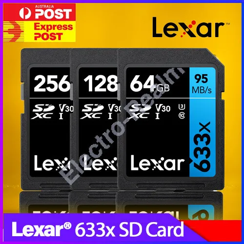 SD Card Lexar 633x High Performance 64GB 128G 256GB Class10 Video Camera Memory