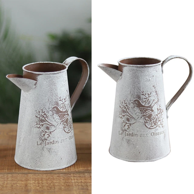 VASO DA FIORI in Latta Fioriere D'epoca Brocca Fattoria Metallo Pianta