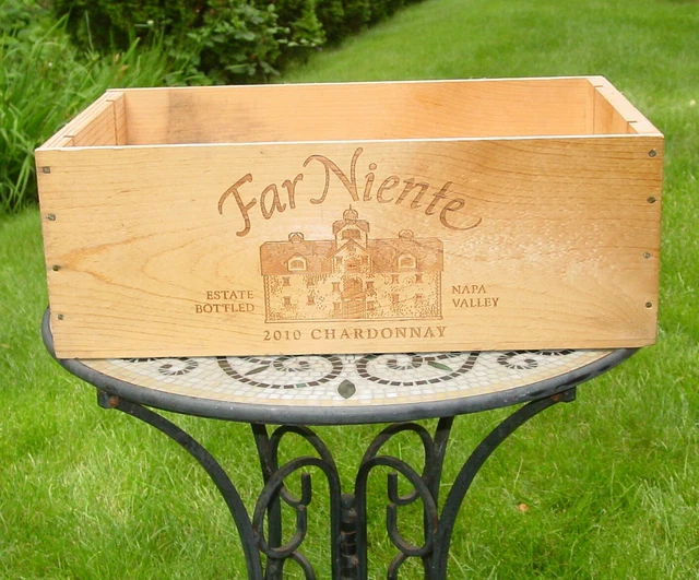Wood Crate FAR NIENTE 2010 CHARDONNAY Napa Valley Wine Box Advertising