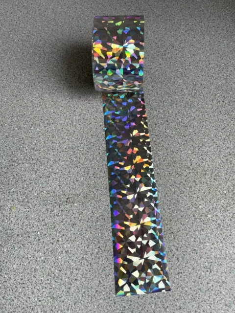 Holographic Nail Foil Transfer Silver broken glass Effect