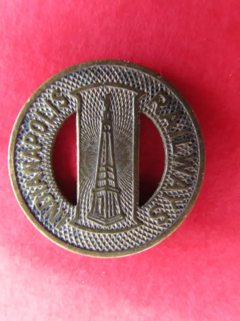 TRANSIT COIN TOKEN IDIANAPOLIS IN RAILWAYS Good For One Fare C.W Chase President