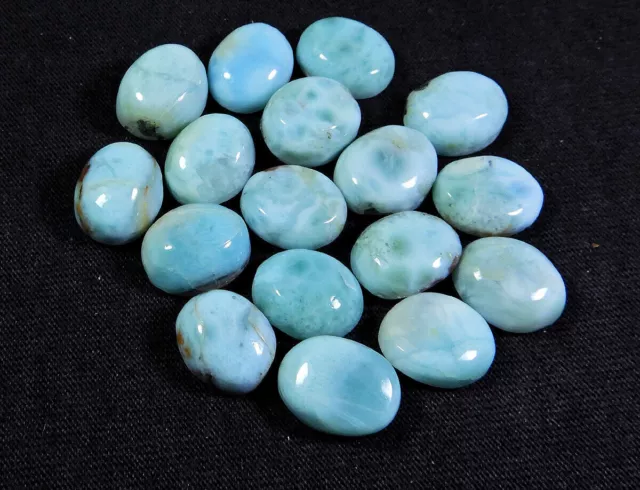 17 pezzi di larimar naturale pectolite ovale cabochon di pietre preziose...