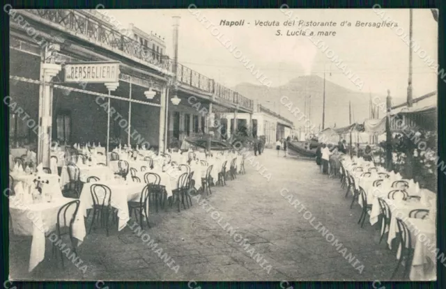 Napoli Città Ristorante Bersagliera Santa Lucia a Mare cartolina RB9429