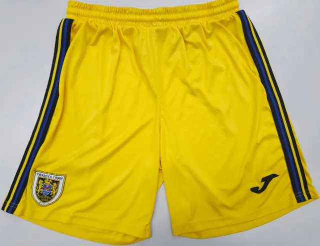 Swansea Town City FC Joma Third 3rd Shorts 2019 2020 Vintage Yellow Adult Small