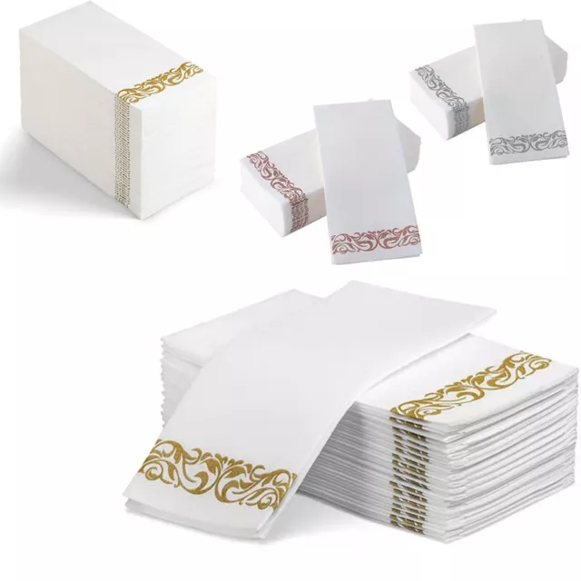 Western Food Napkin Napkin Disposable Gold Dust-Free 30*43cm Lace Paper