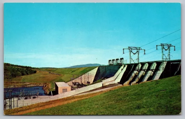 Moore Station Dam Littleton New Hampshire Mountains NH Lusterchrome VNG Postcard