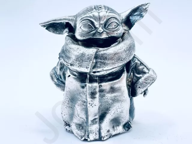 3 oz Hand Poured Silver Bar .999 Fine "Grogu" Baby Yoda Cast Art Bullion Statue