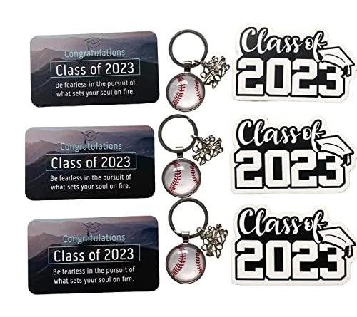 Softball Baseball Graduation Gift 2023 Key Chains PACK OF 3 ~ Graduation Gift...