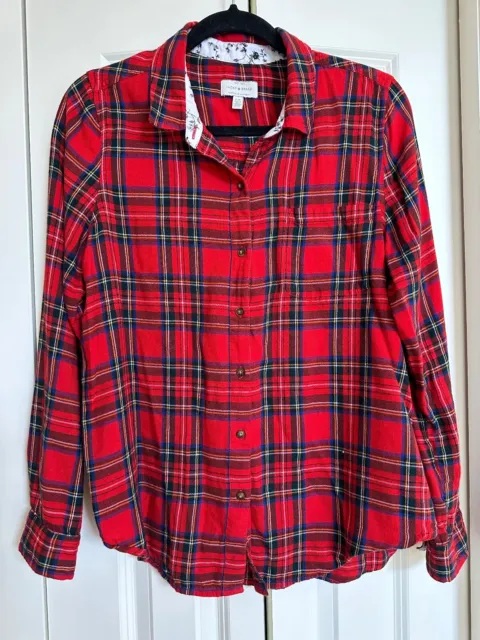 Lucky Brand Womens Long Sleeve Button Up Plaid Flannel Shirt Size L/G